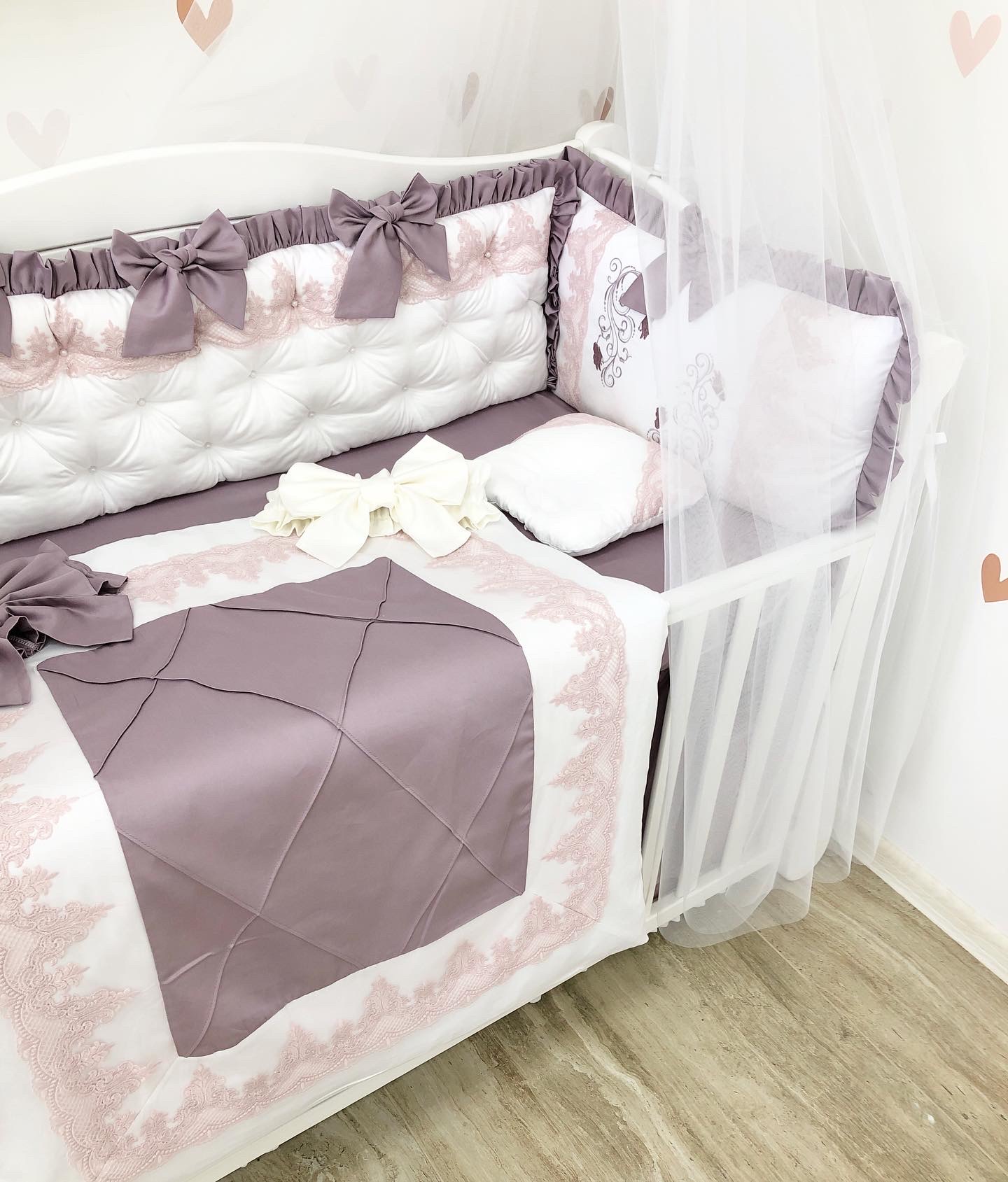 Personalized Crib Bedding sets "Lilac dream"