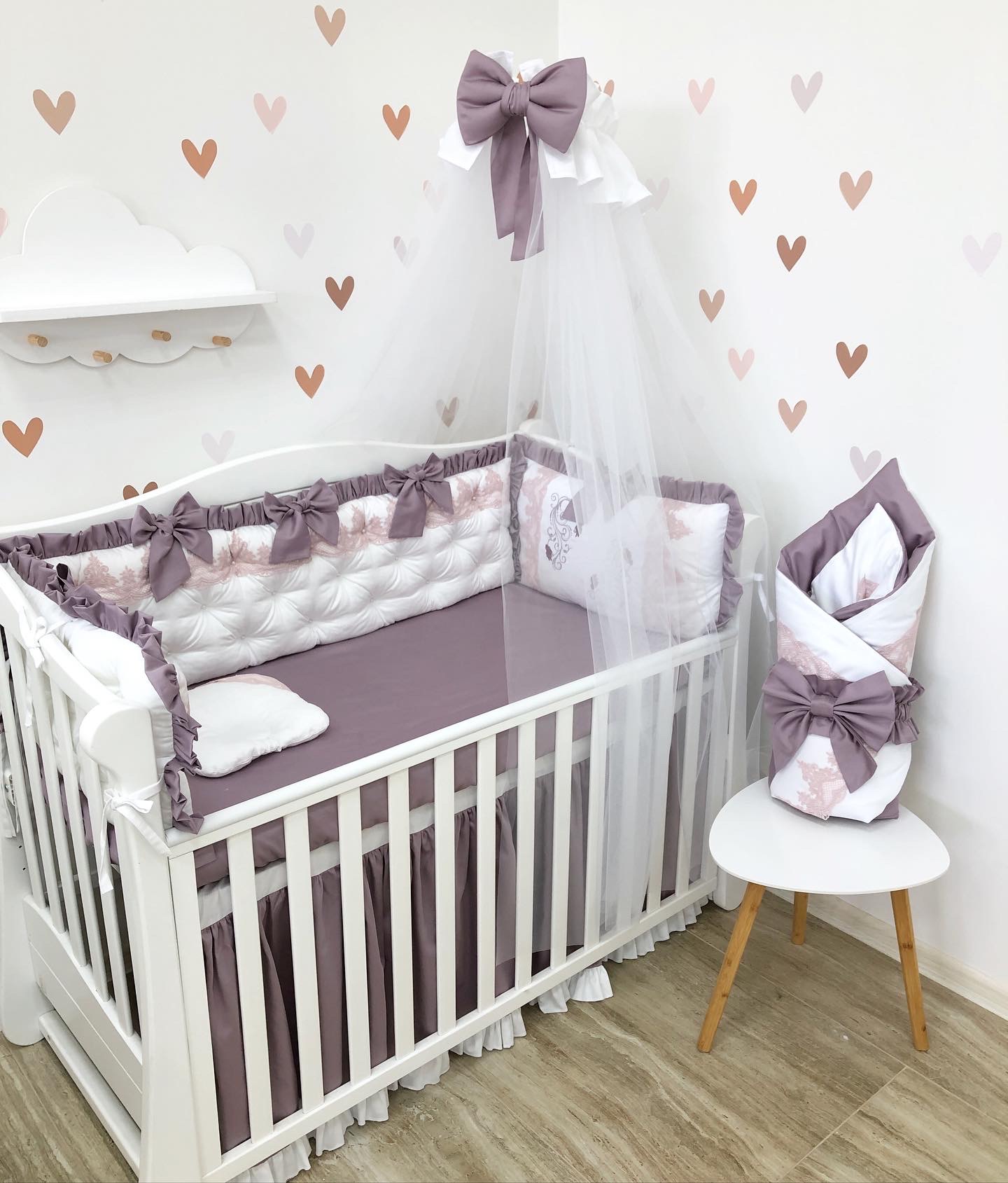 Personalized Crib Bedding sets "Lilac dream"