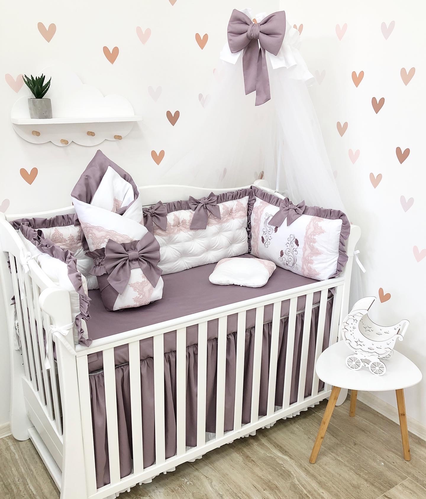 Personalized Crib Bedding sets "Lilac dream"