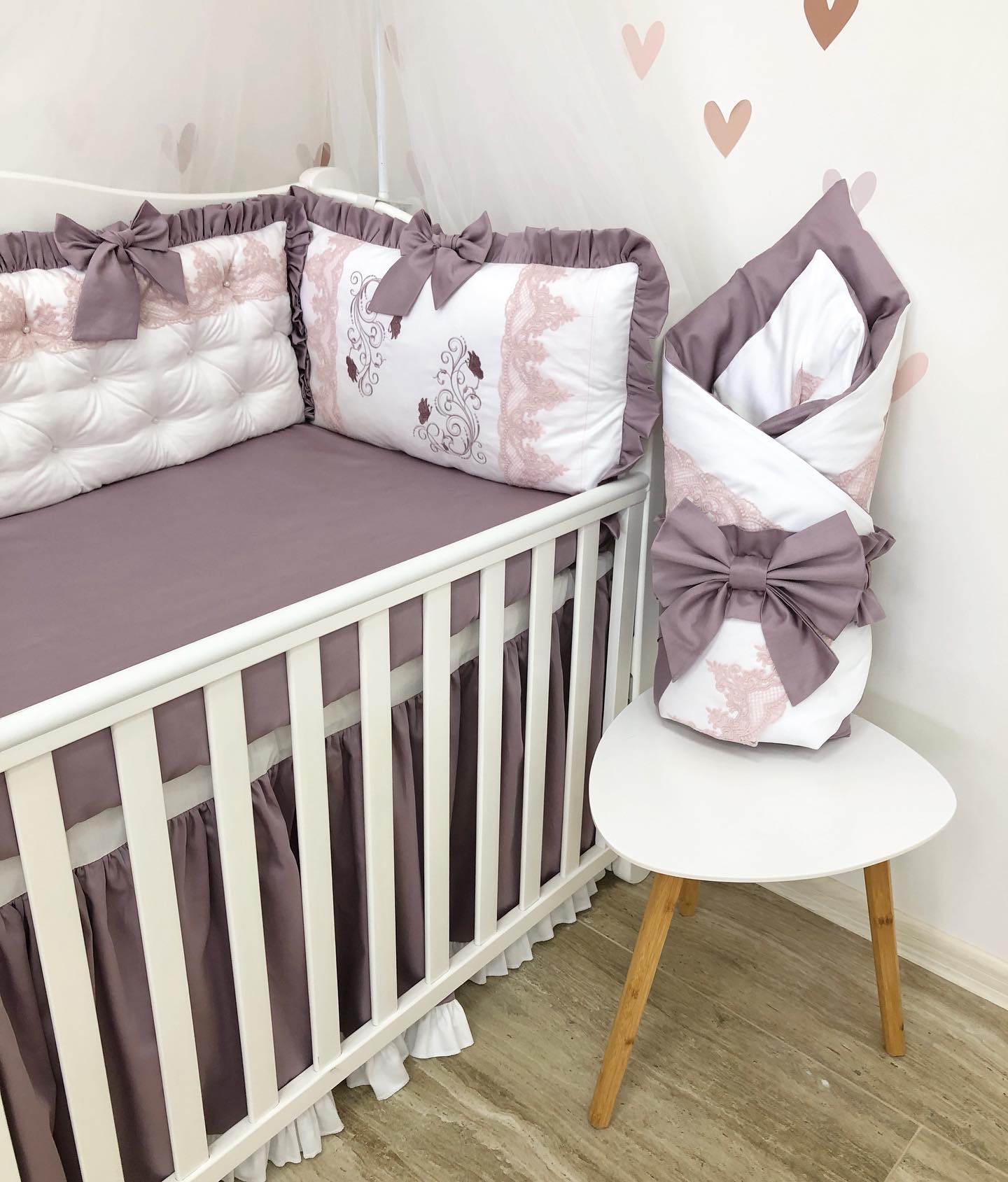 Personalized Crib Bedding sets "Lilac dream"
