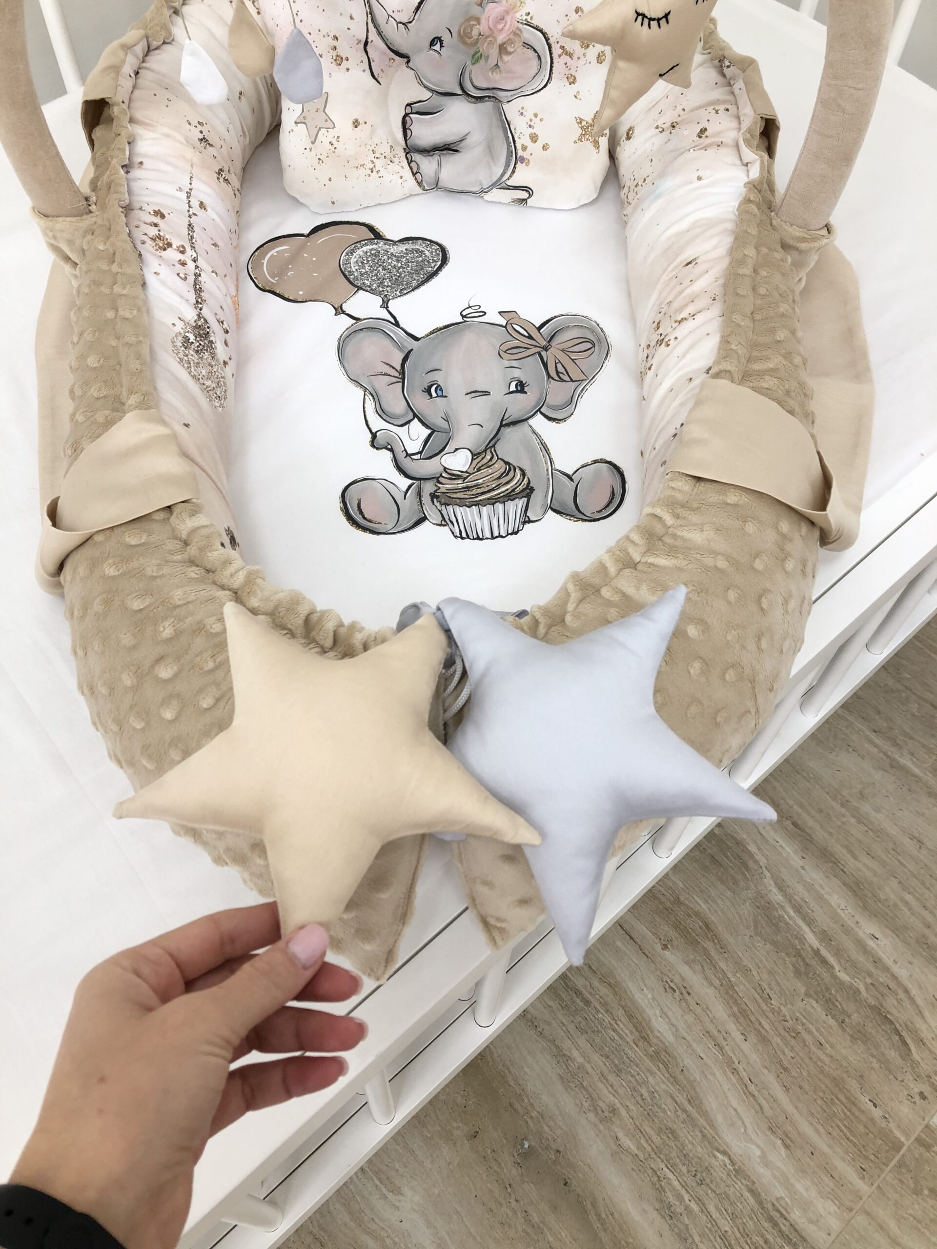 Beige color Minky nursery