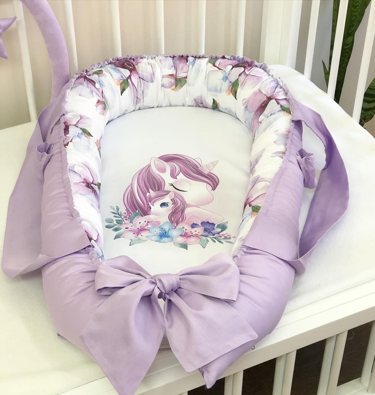 Baby nest "Unicorn lilac"