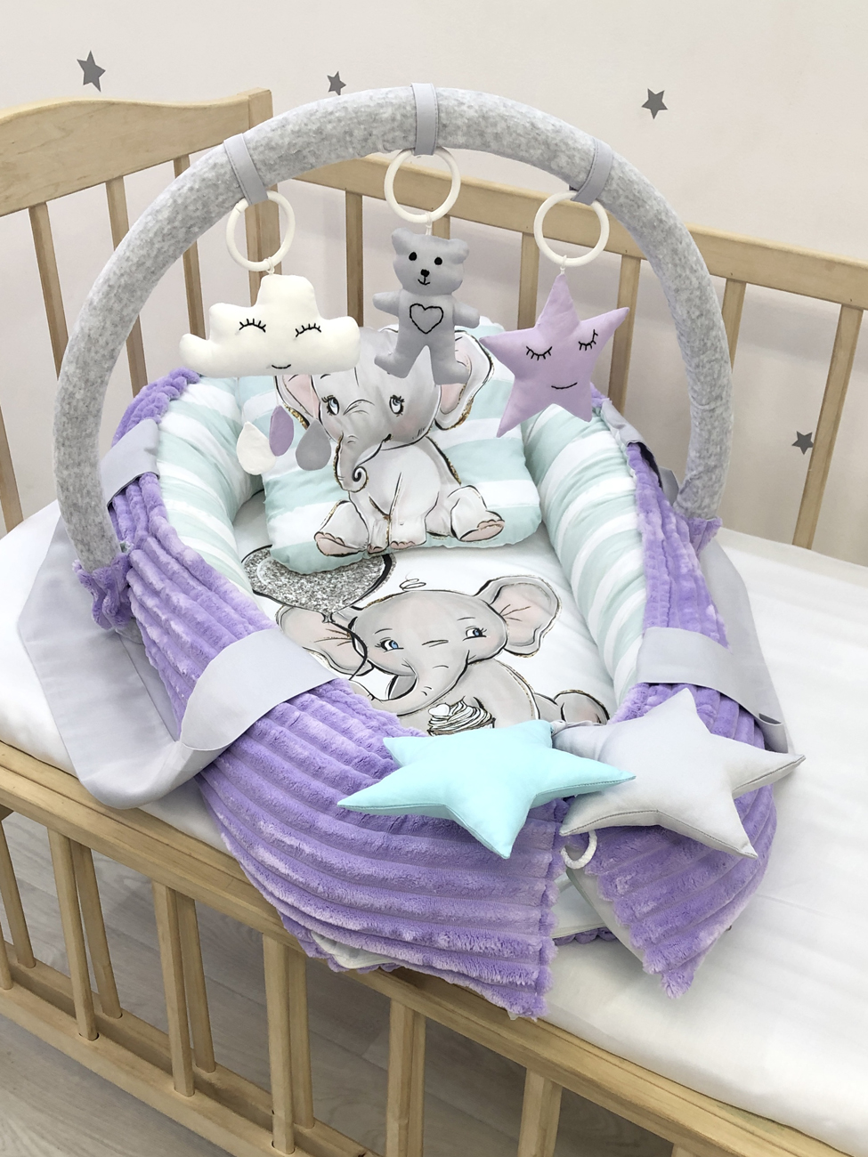 Baby nest "Purple Elephant"
