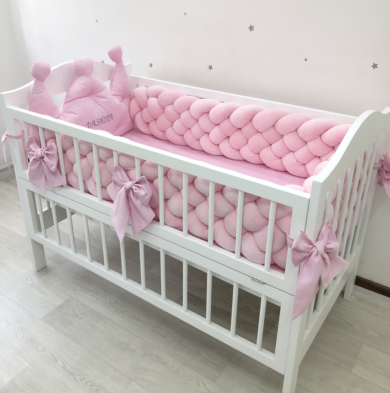 Pink girl baby bedding set