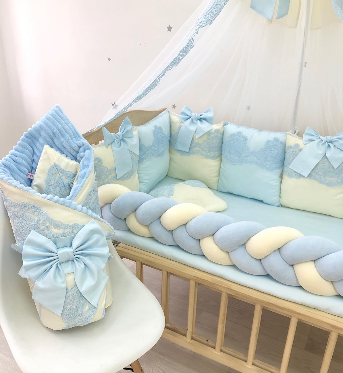 Blue Blanket with Lace