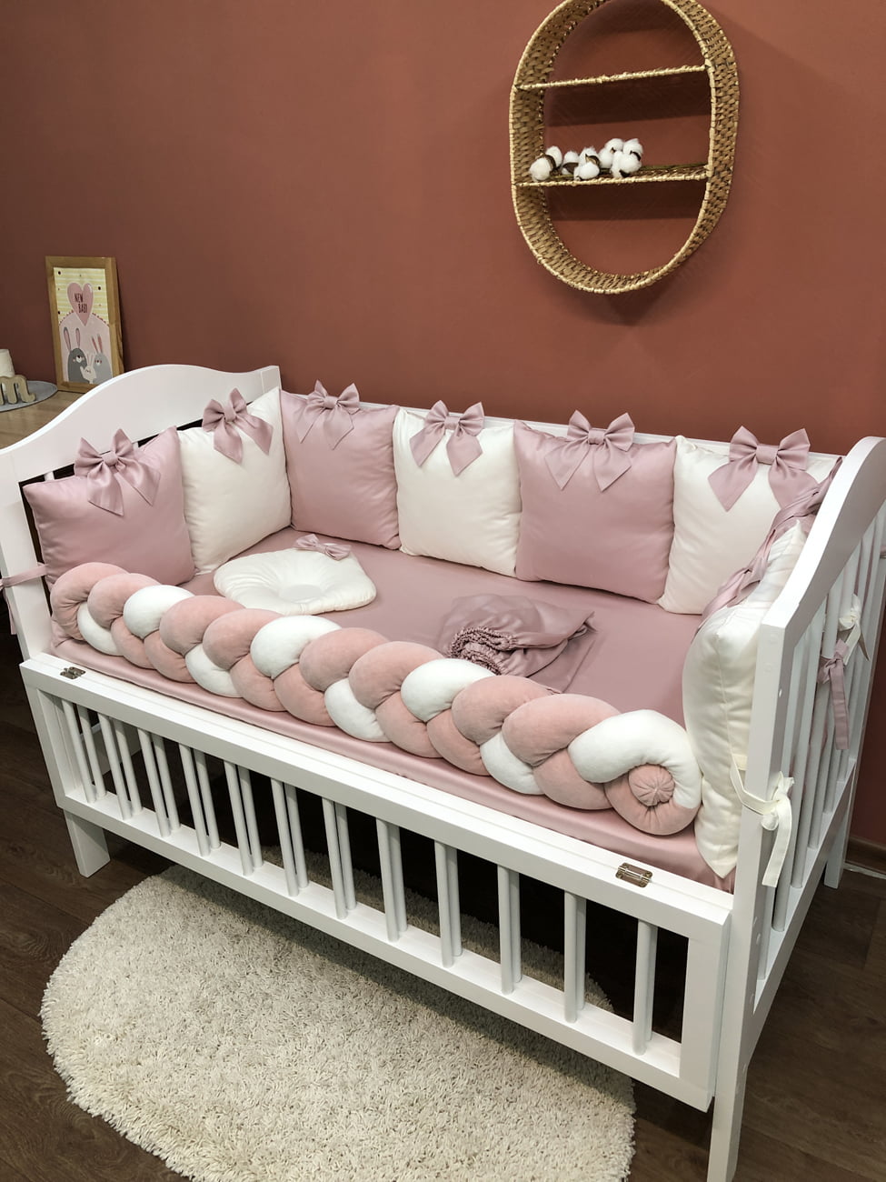 "Bumper pillow with bow"