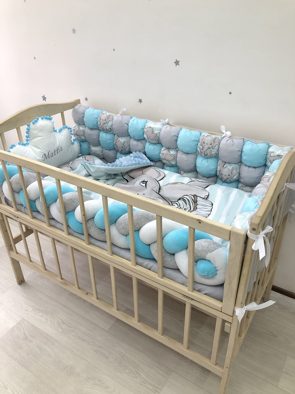 Crib set "Boy Elephant"