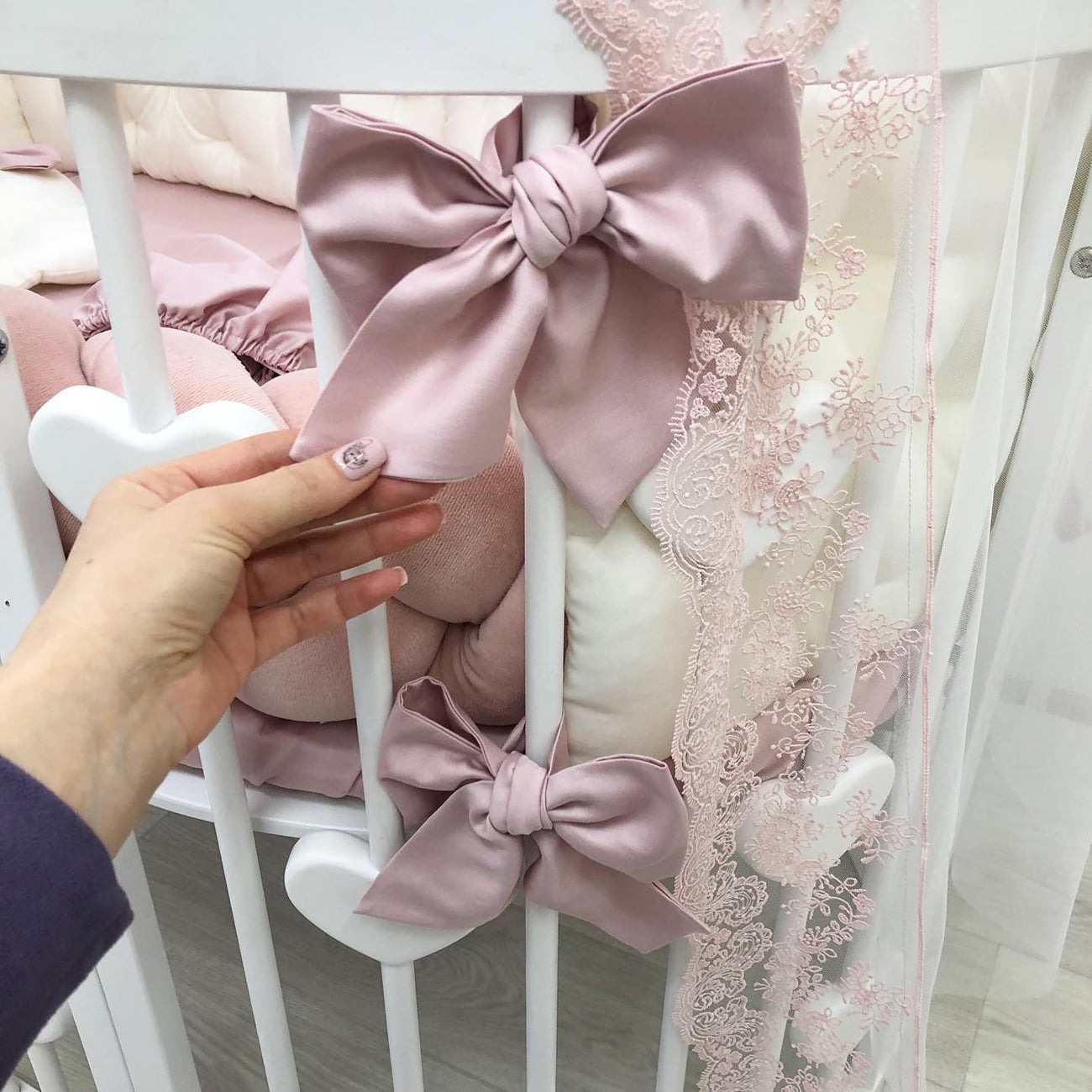 Crib set "Dusty pink Princess"