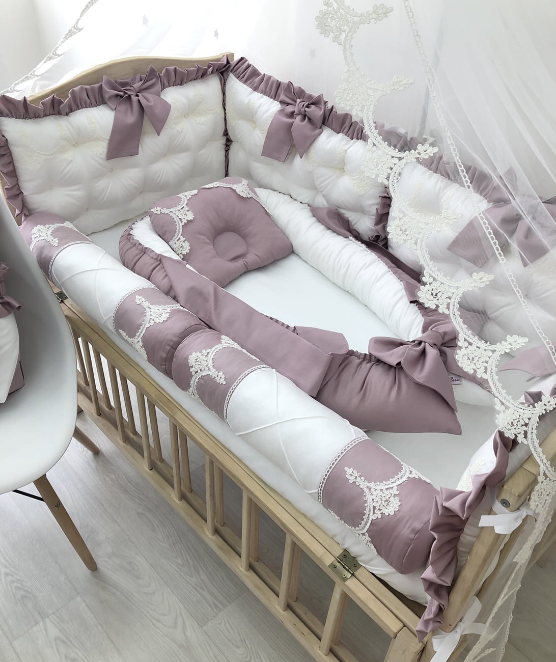Crib set "Ash Lilac little princess"