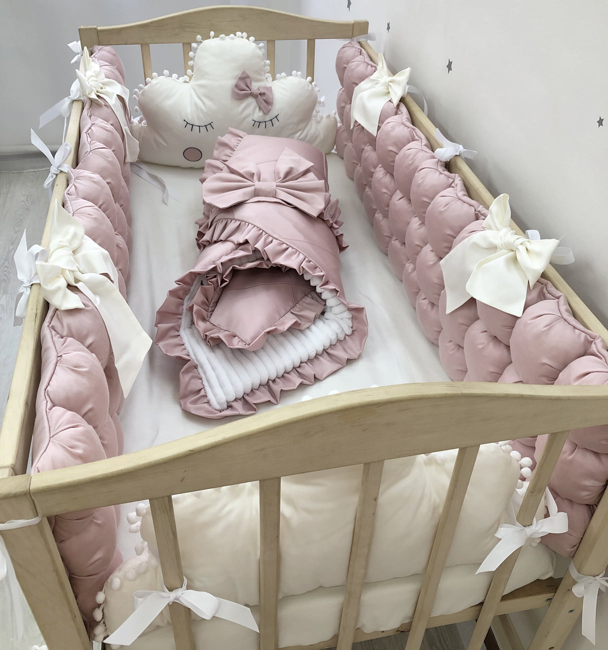 Crib set "Dusty rose "