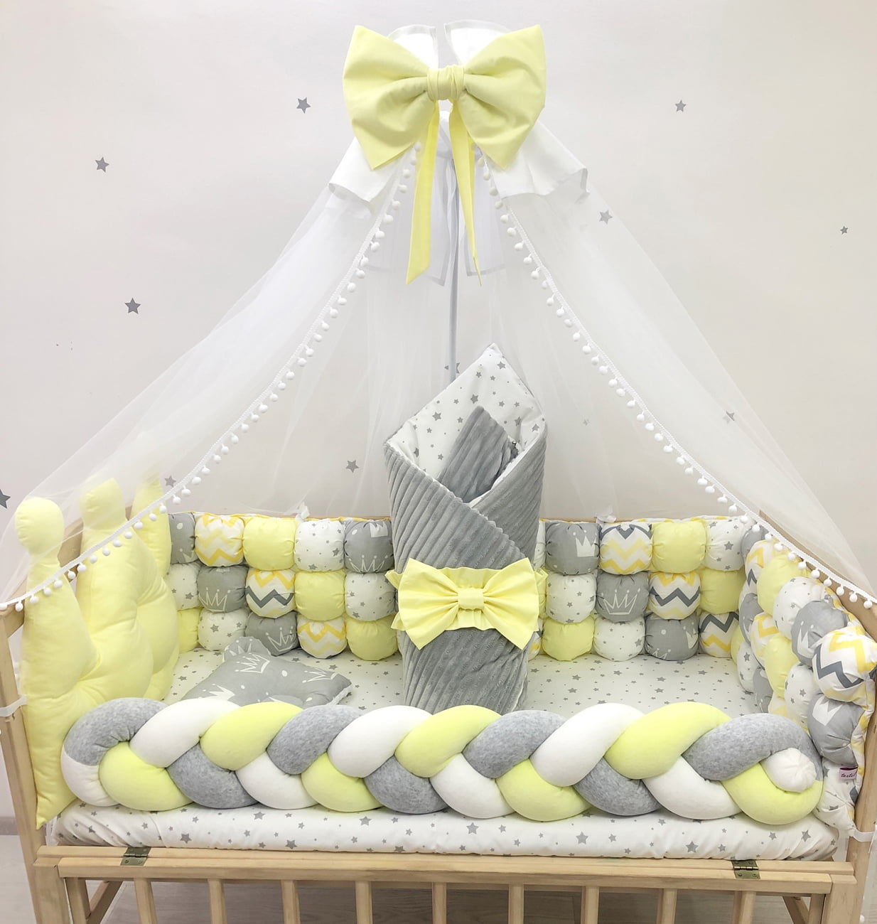 Crib set "Neutral bedding set"