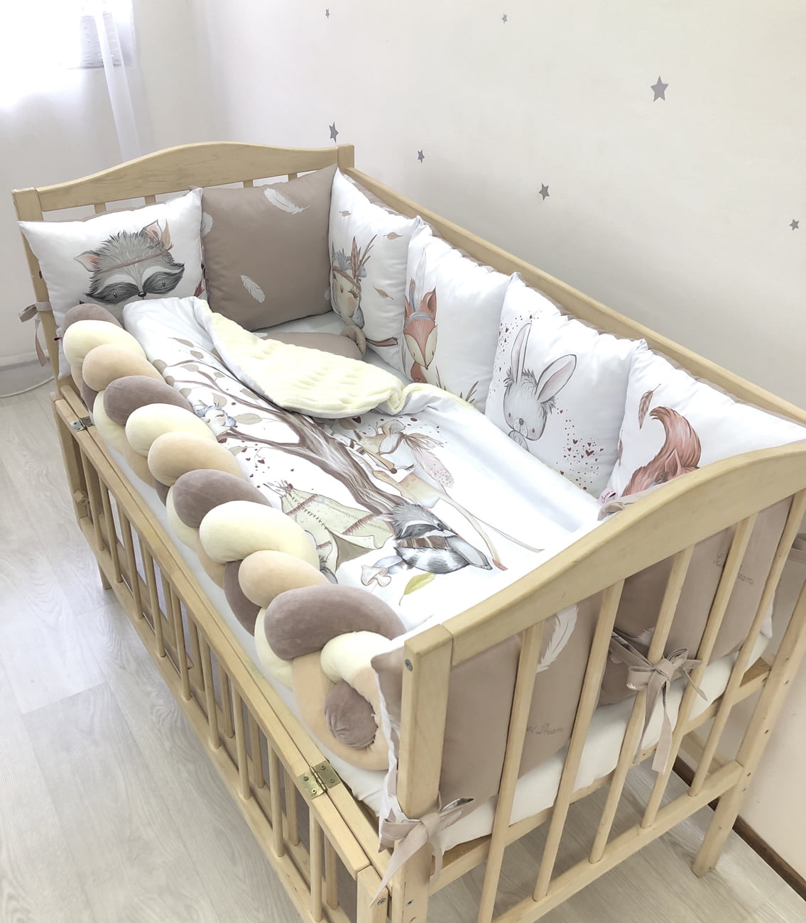 Crib set "Fairytale animals pattern "