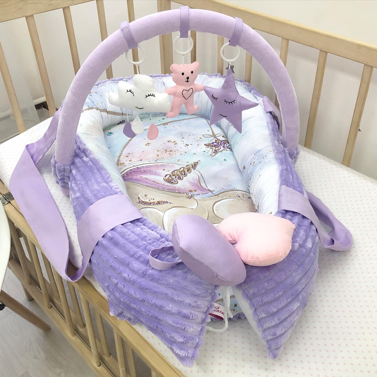 Baby Nest " Infant Nest with arc and toys for a newborn"