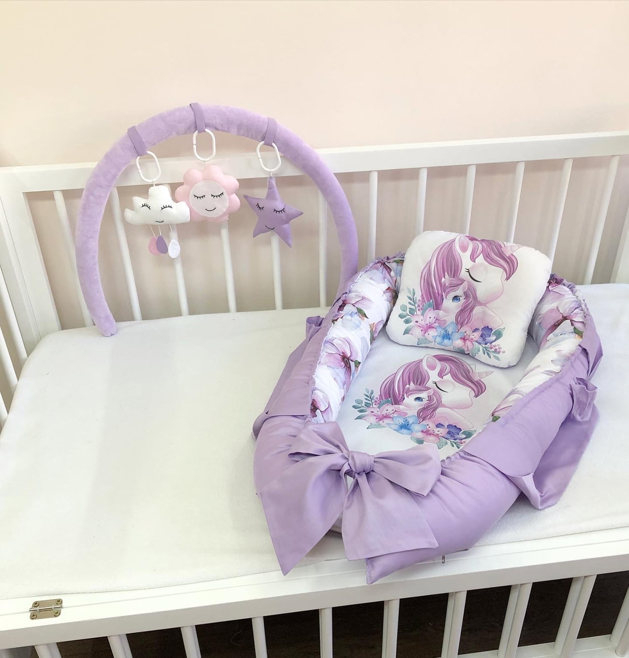Baby nest "Unicorn lilac"