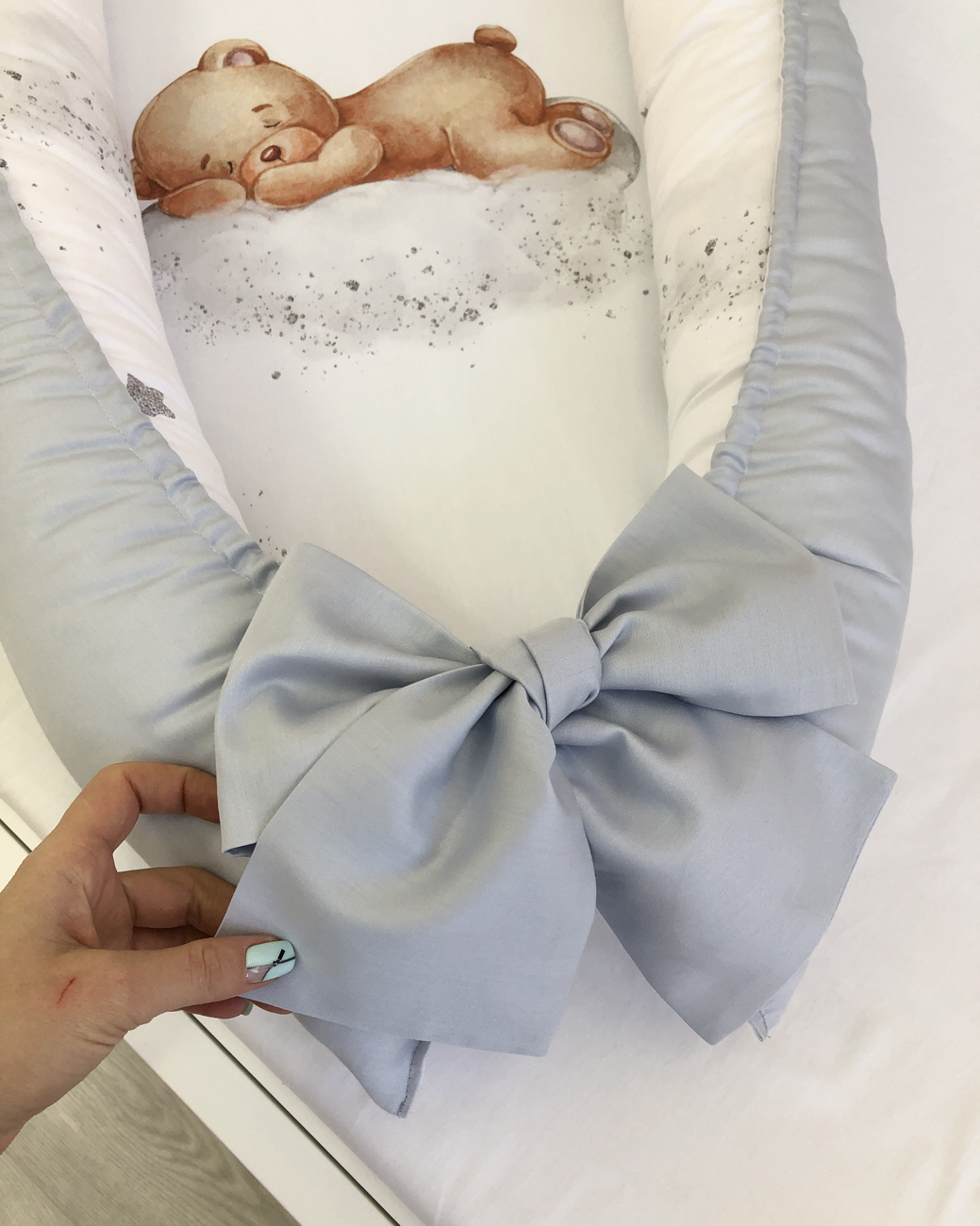 Baby Nest "Grey Teddi bear"