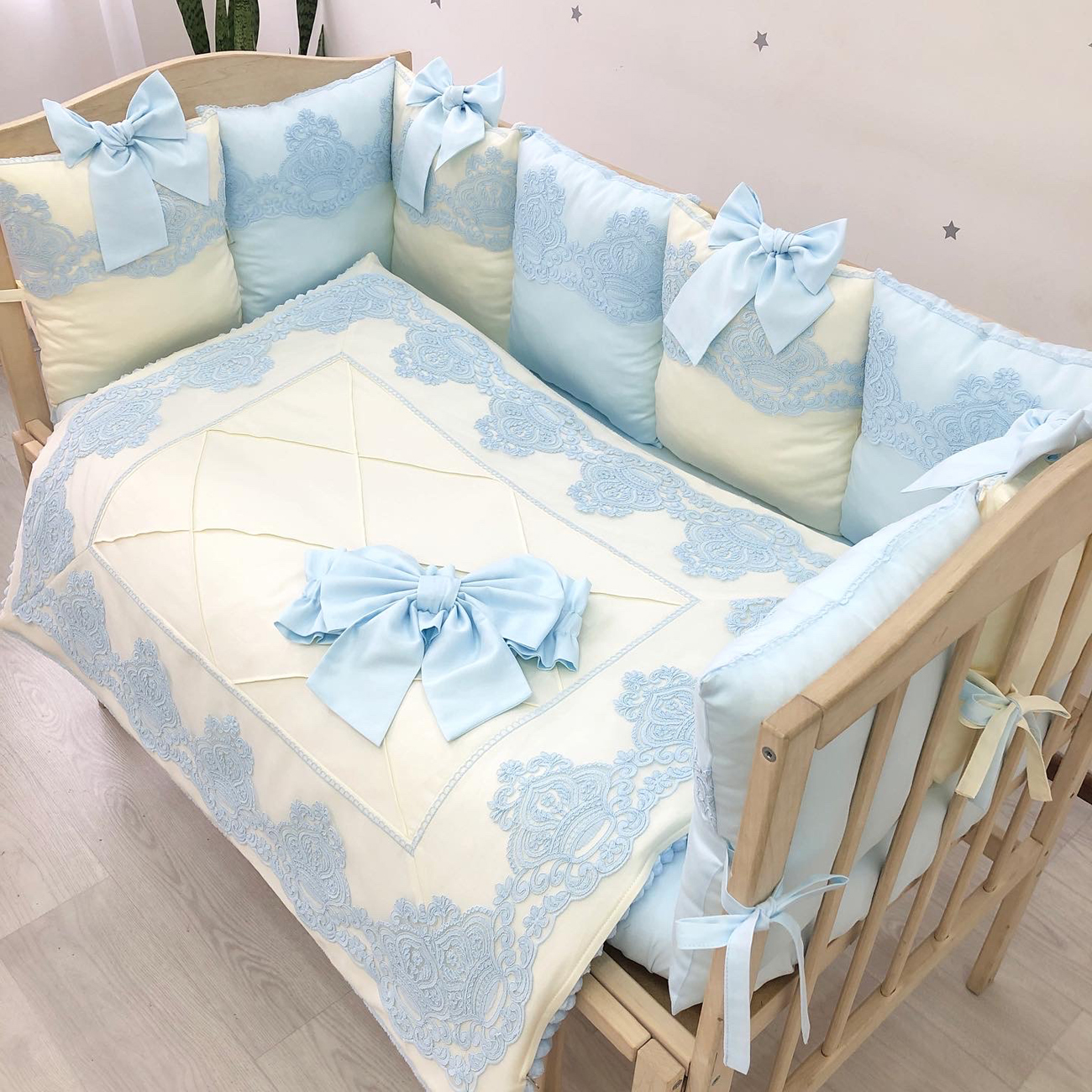 Blue Blanket with Lace