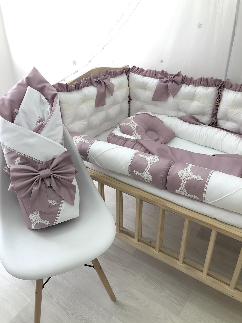 Crib set "Ash Lilac little princess"