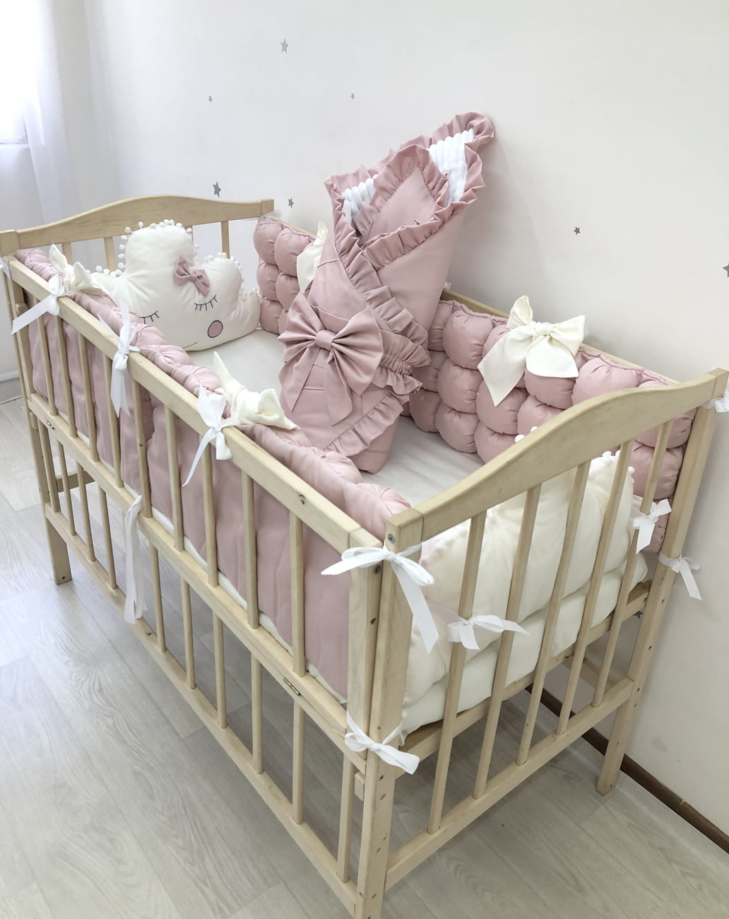 Crib set "Dusty rose "