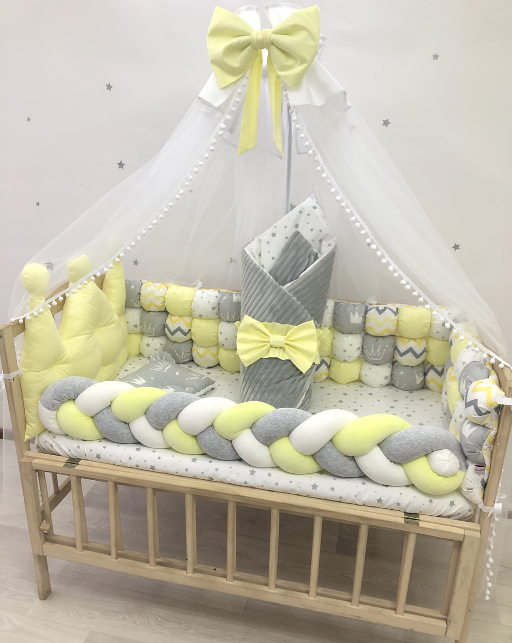 Crib set "Neutral bedding set"
