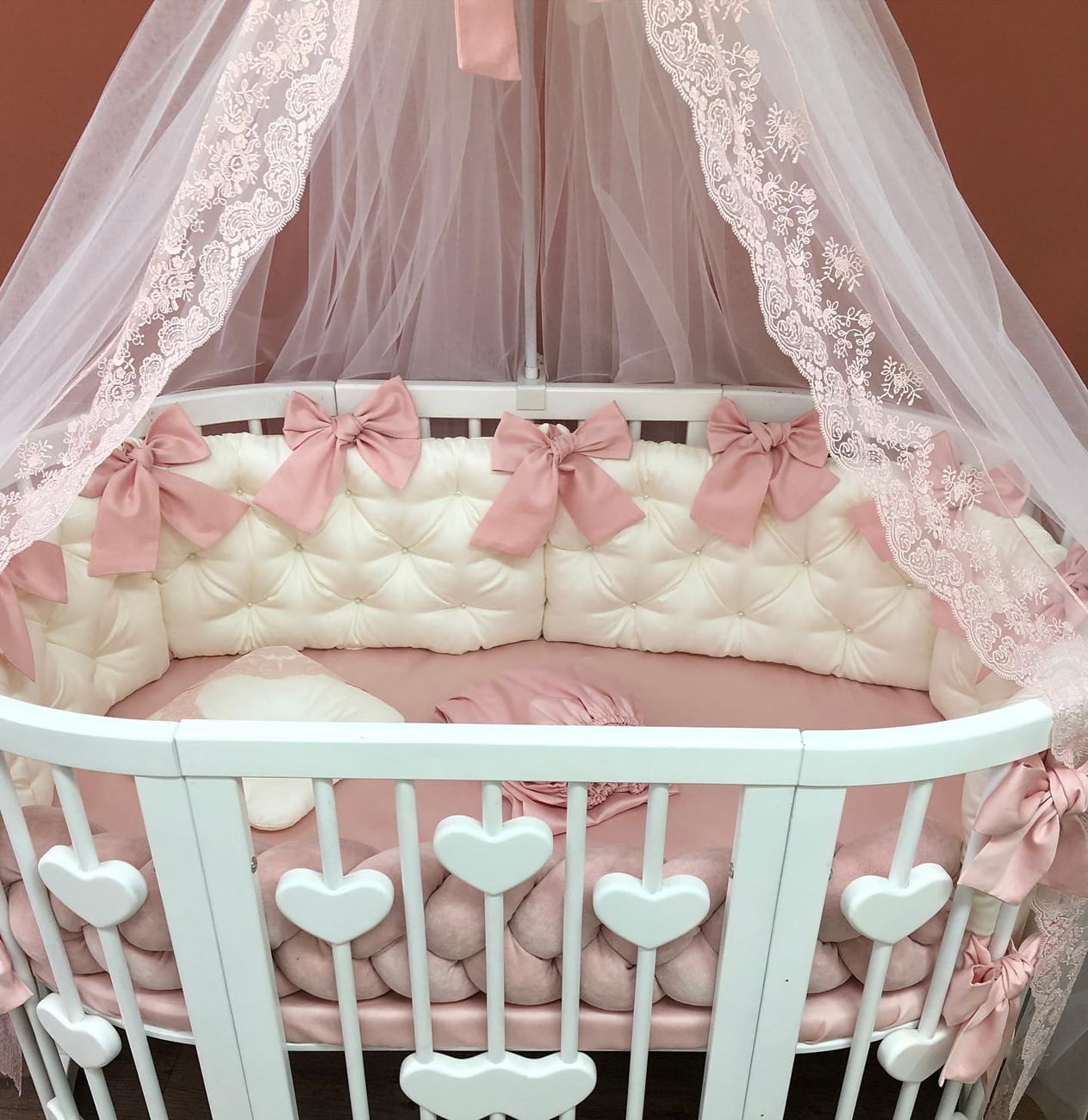 Crib set "Dusty Rose Sweet Dreas"