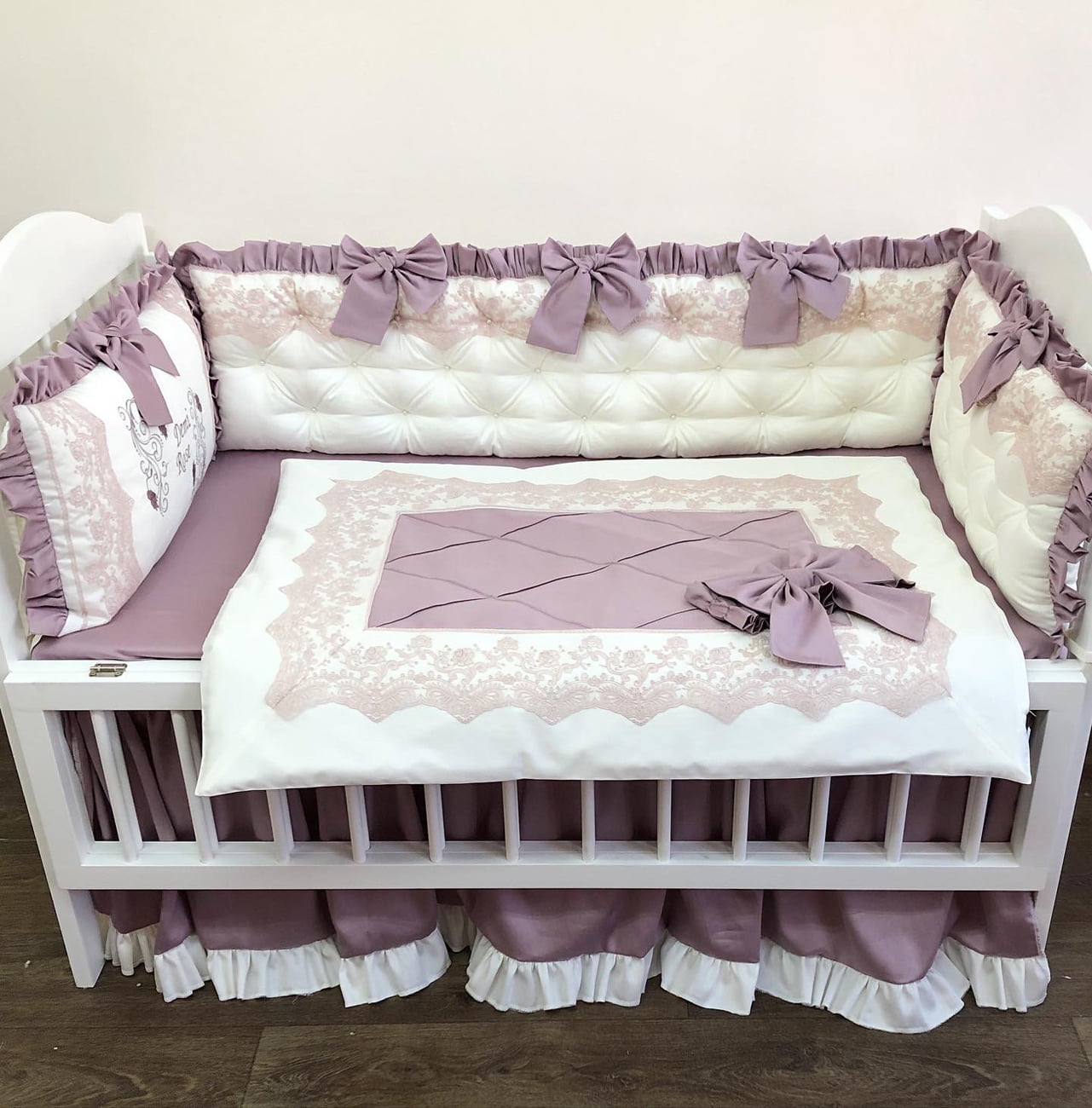 Personalized Crib Bedding sets "Lilac dream"