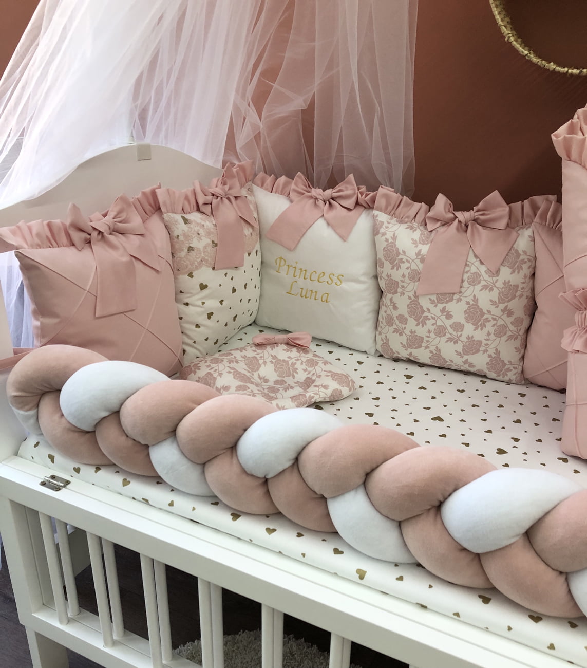 Crib set "Luxury pink princess"
