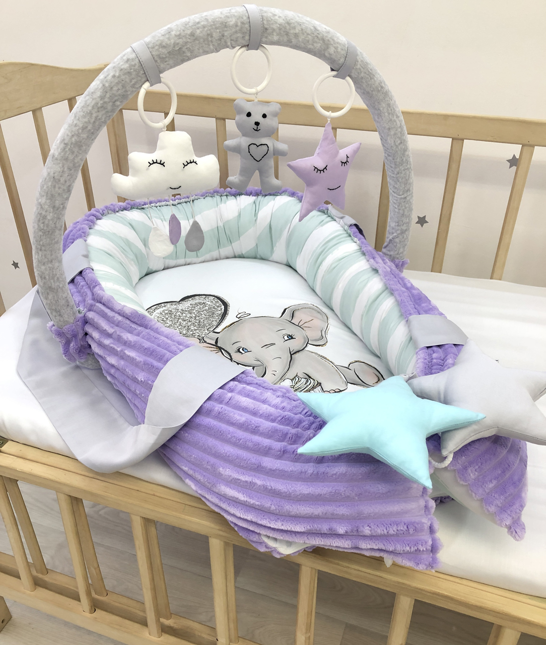 Baby nest "Purple Elephant"
