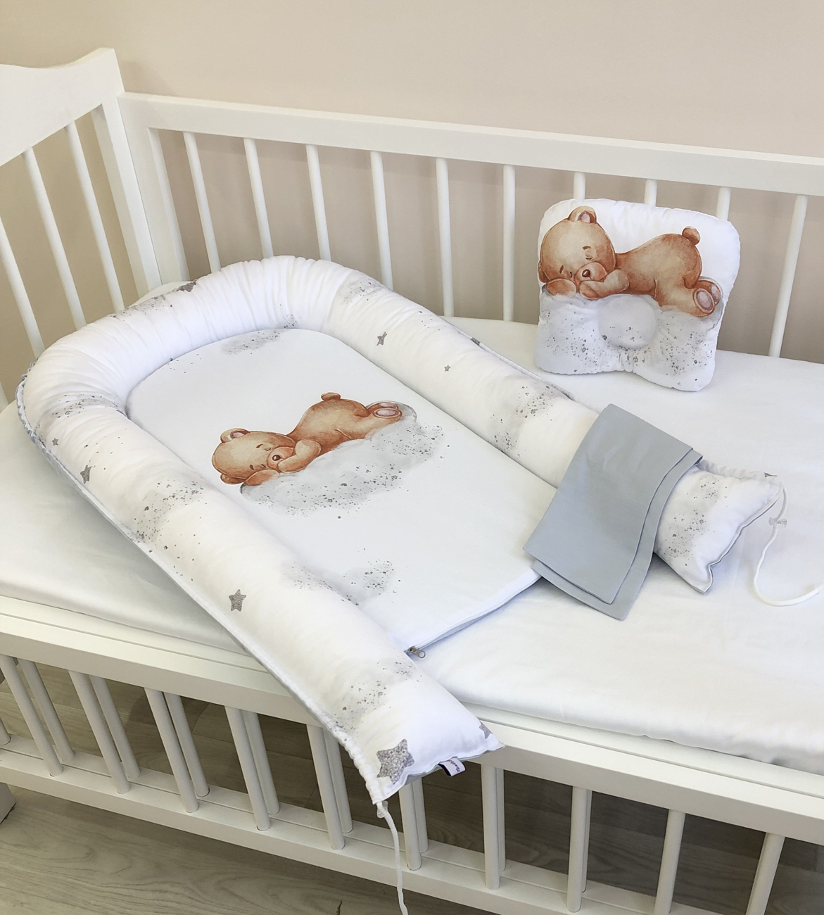 Baby Nest "Grey Teddi bear"