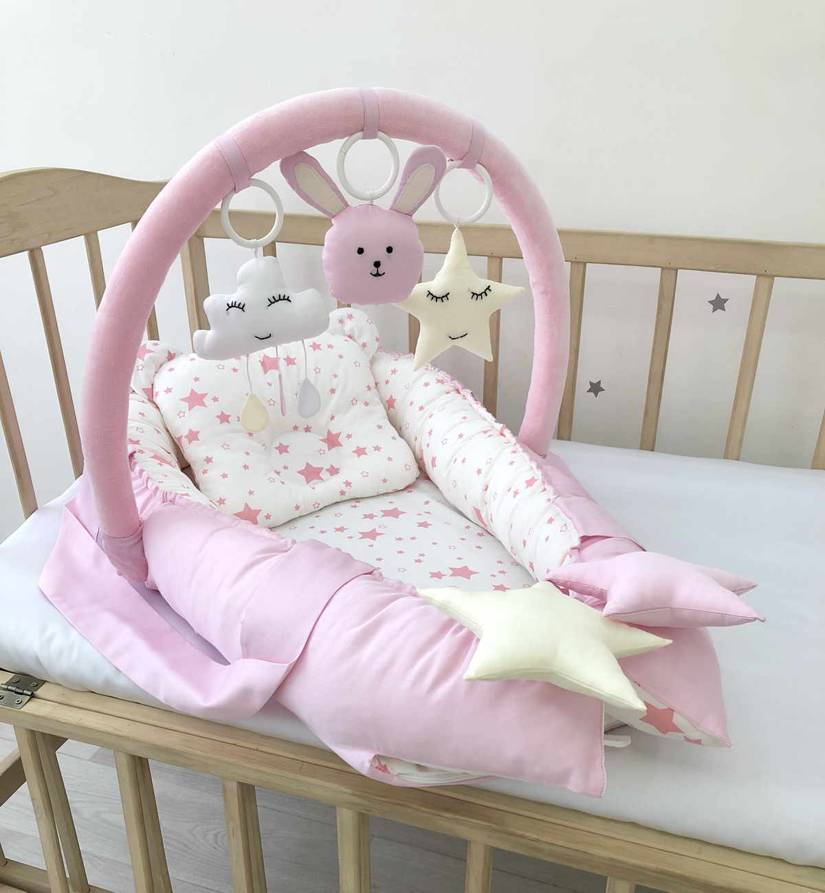 Baby nest "Pink star"