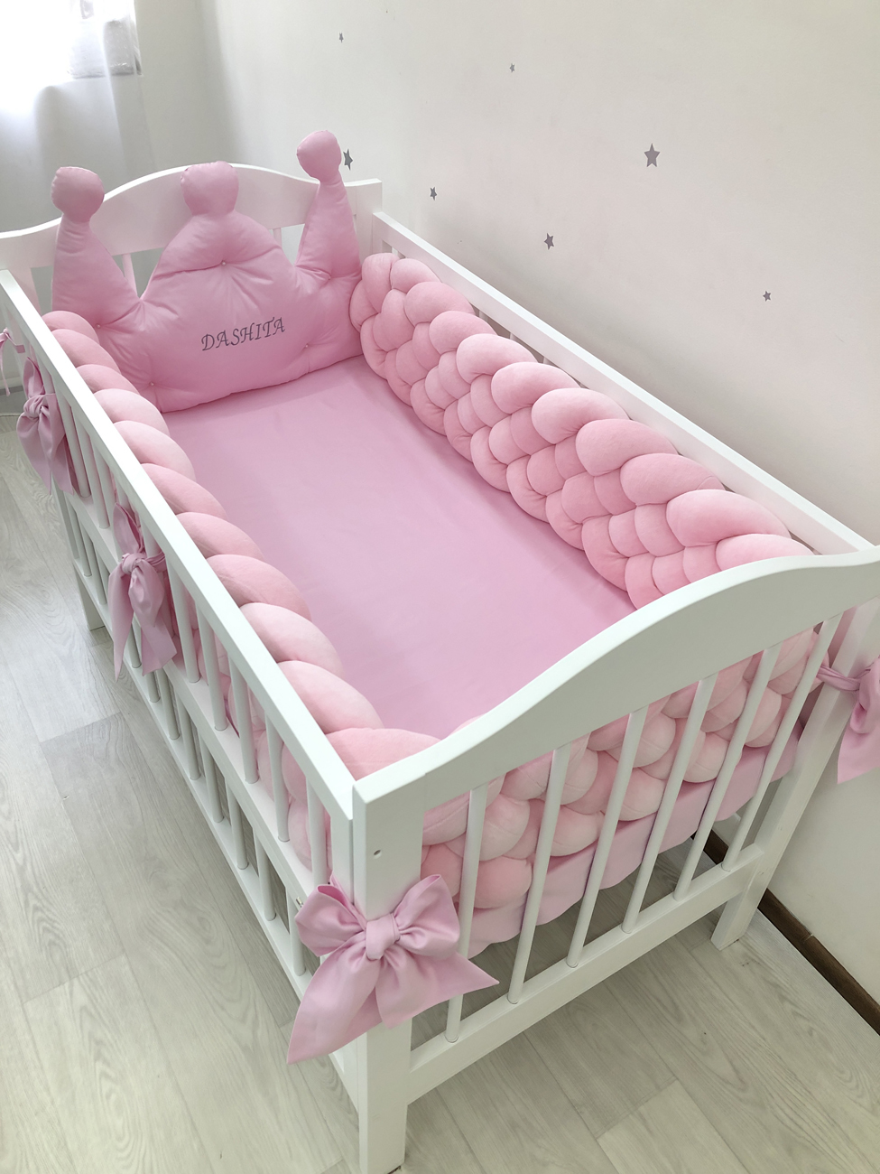Pink girl baby bedding set