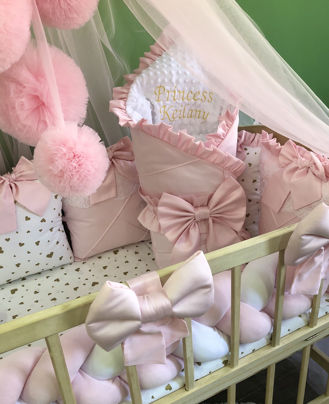 Crib set "Pink Little princess"