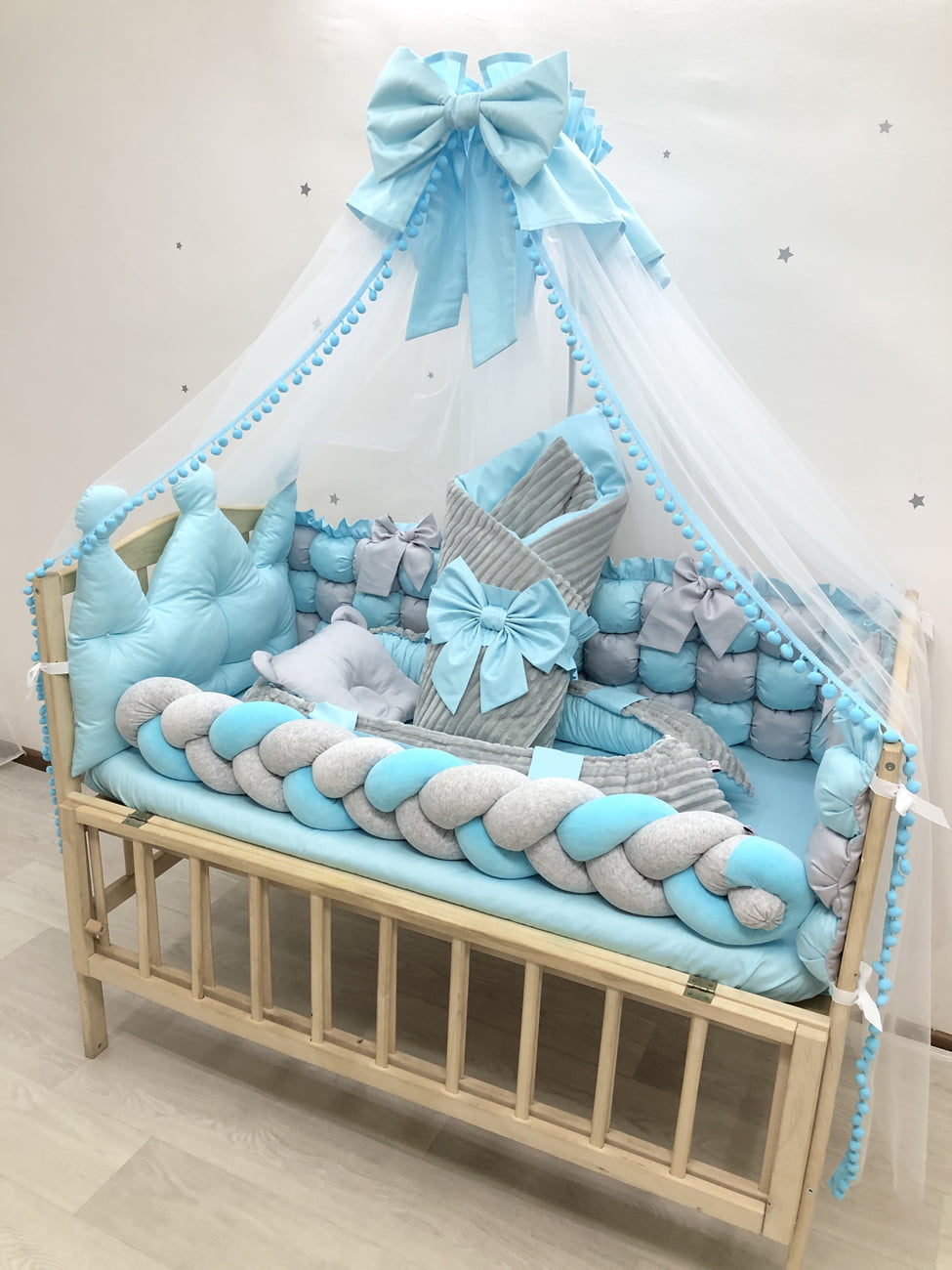 Crib set "Neutral baby bedding"