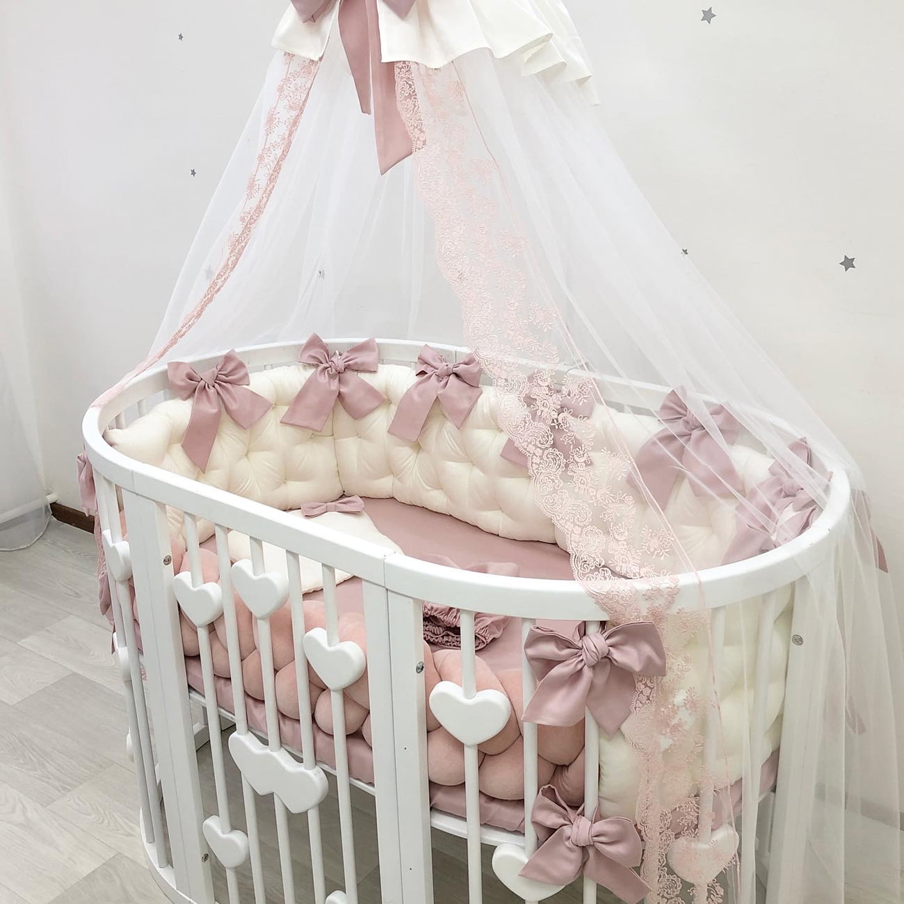 Crib set "Dusty pink Princess"