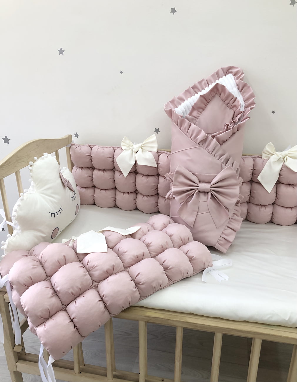 Crib set "Dusty rose "