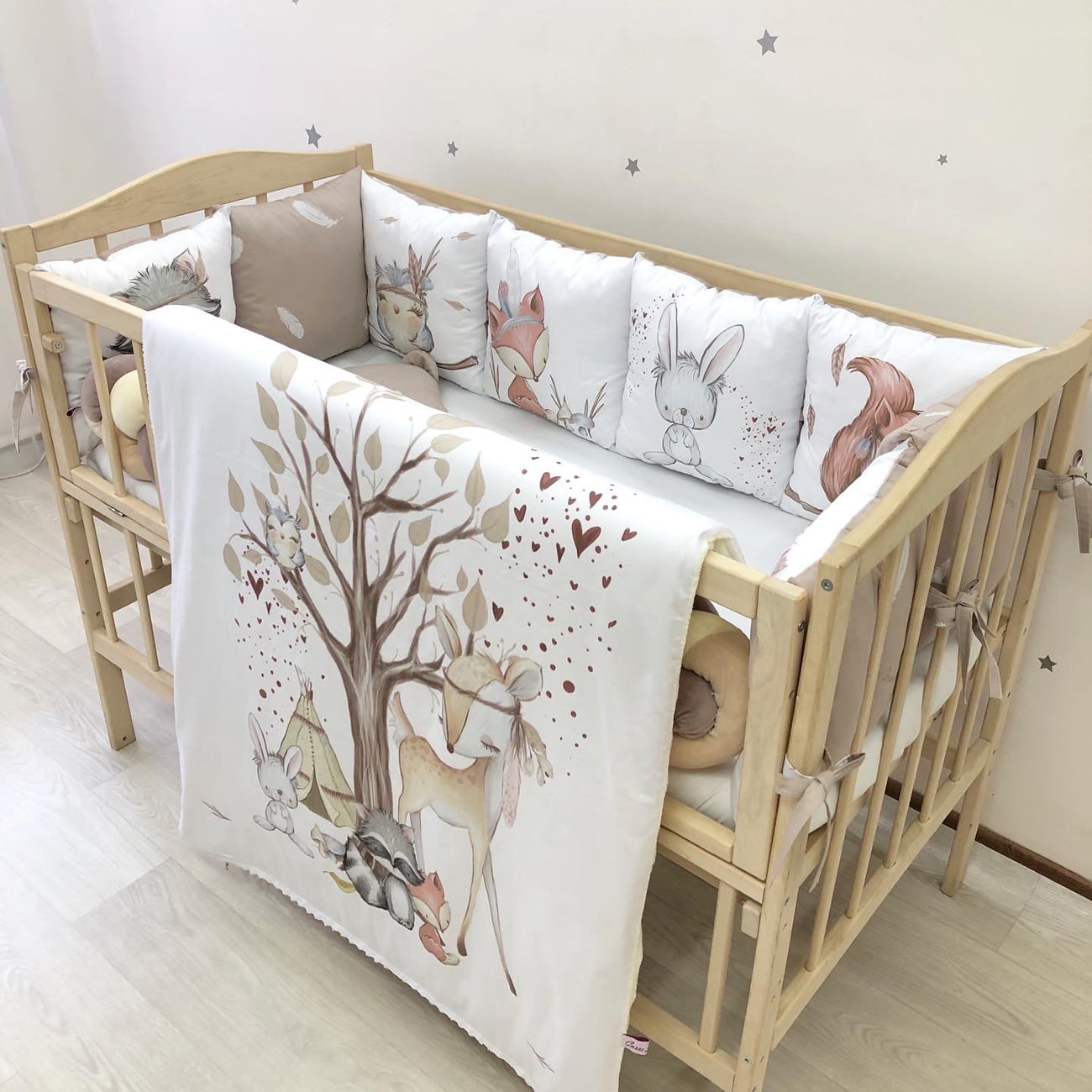 Crib set "Fairytale animals pattern "