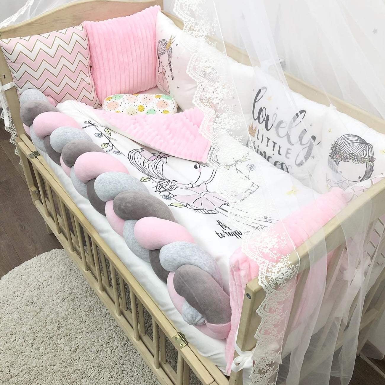 Crib set "Baby girl"