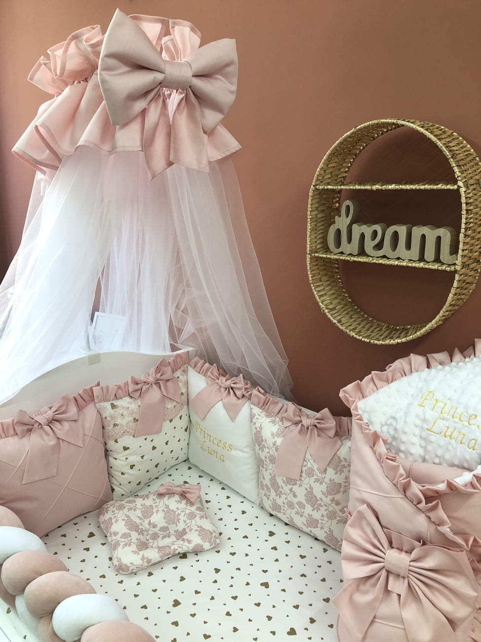 Crib set "Luxury pink princess"
