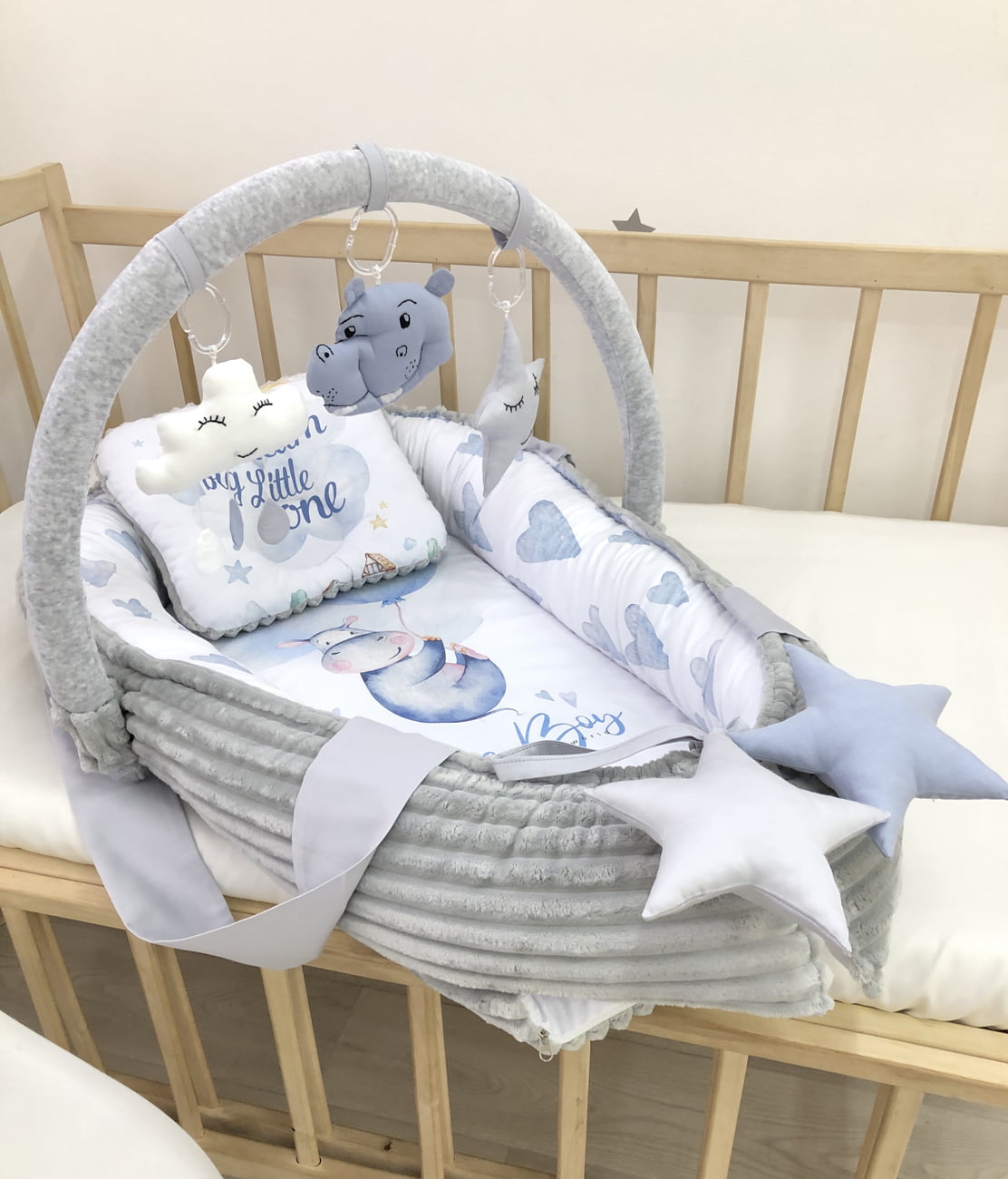 Baby Nest "Hippo gray"