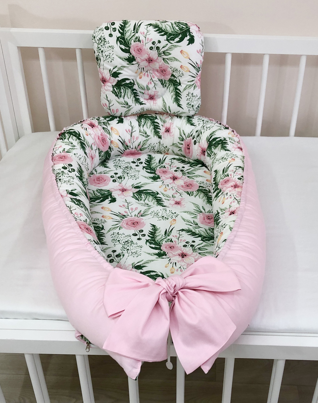 Baby nest "Floral pink"