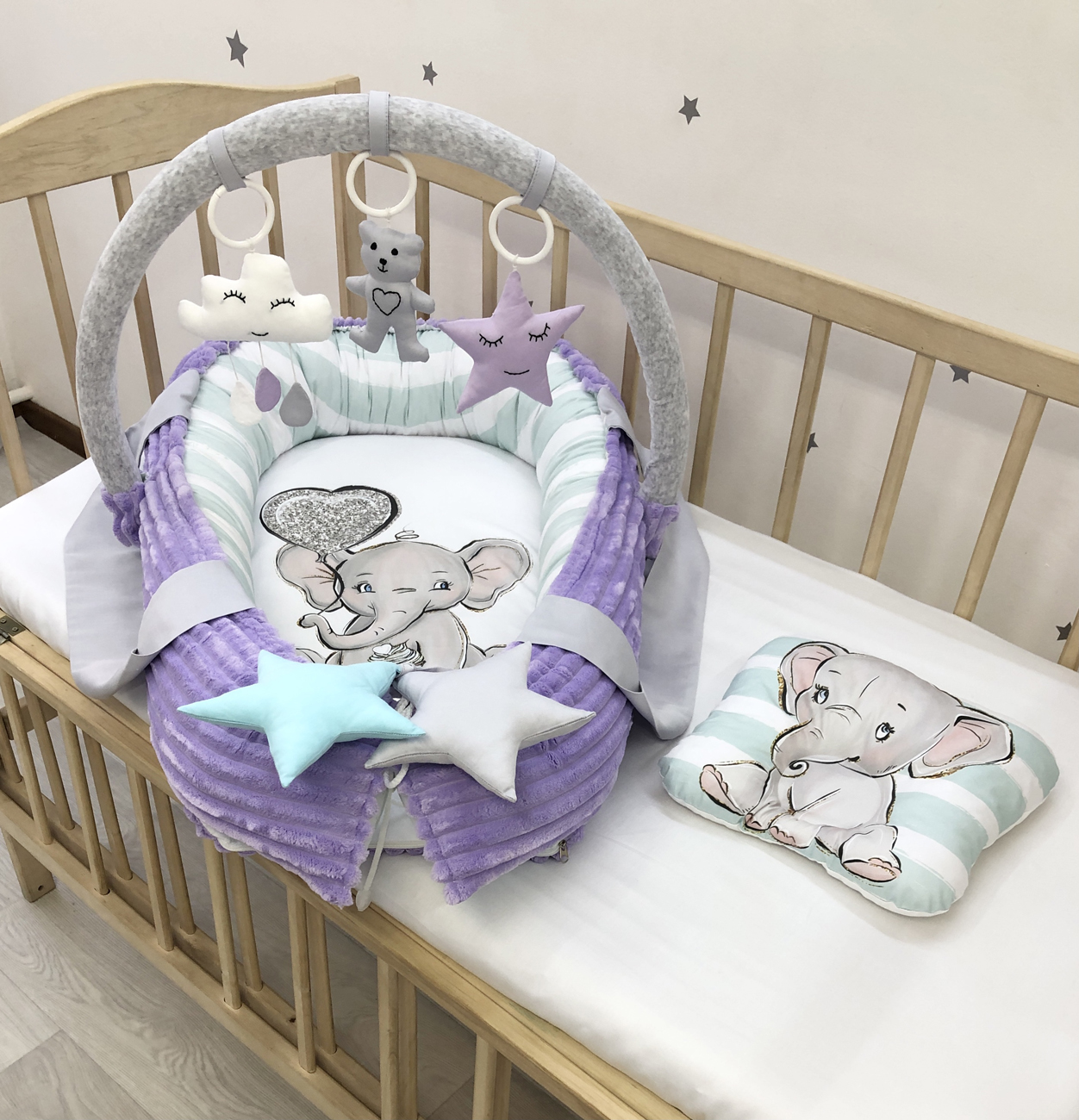 Baby nest "Purple Elephant"