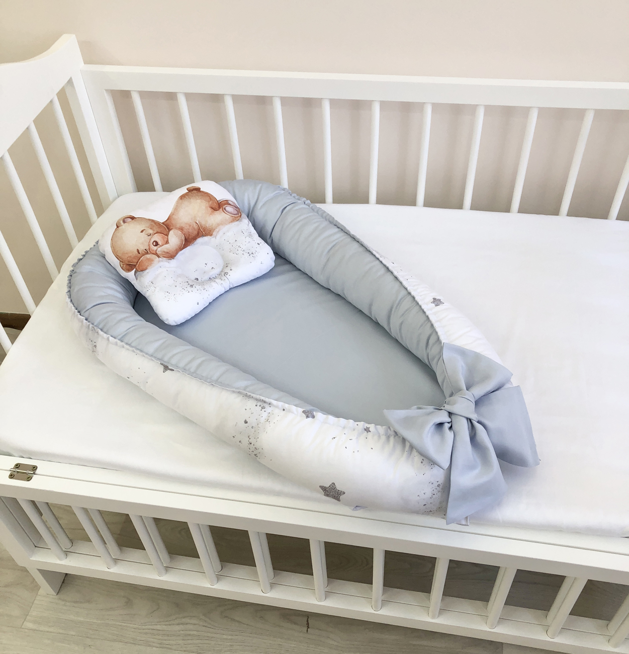Baby Nest "Grey Teddi bear"