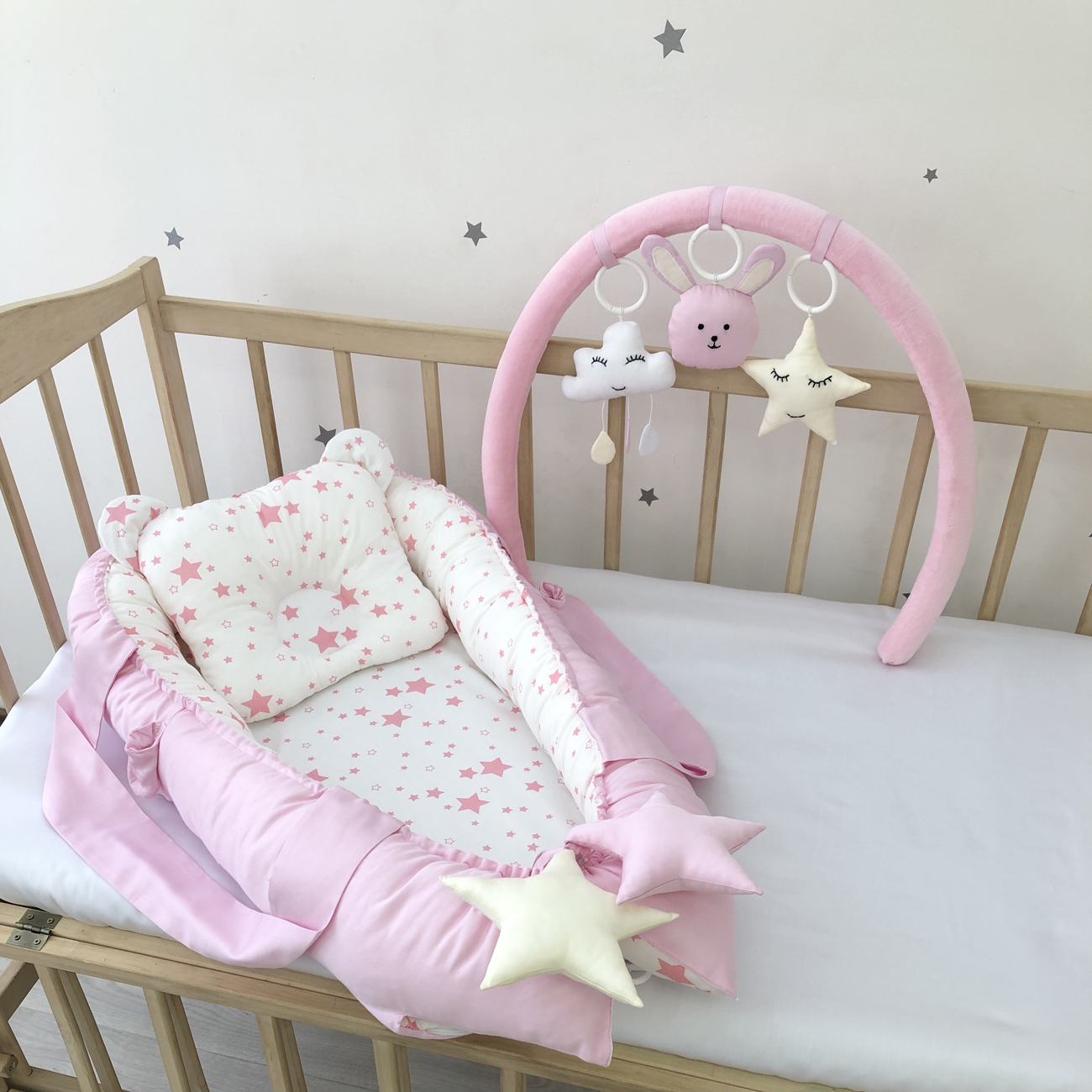 Baby nest "Pink star"