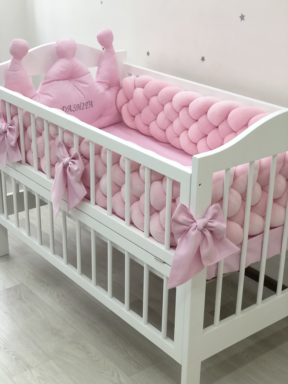 Pink girl baby bedding set