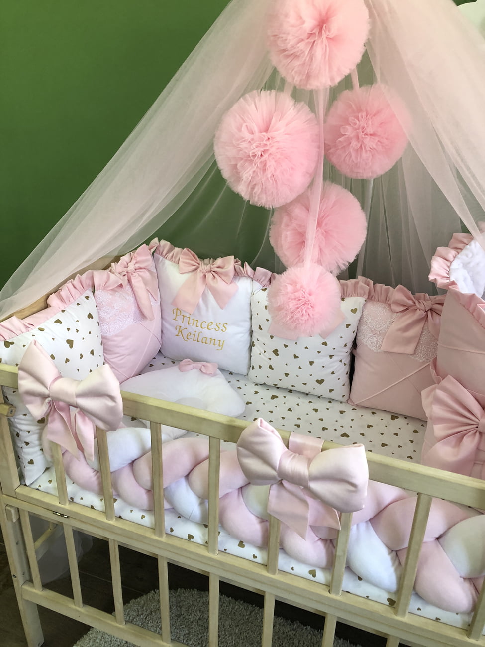 Crib set "Pink Little princess"