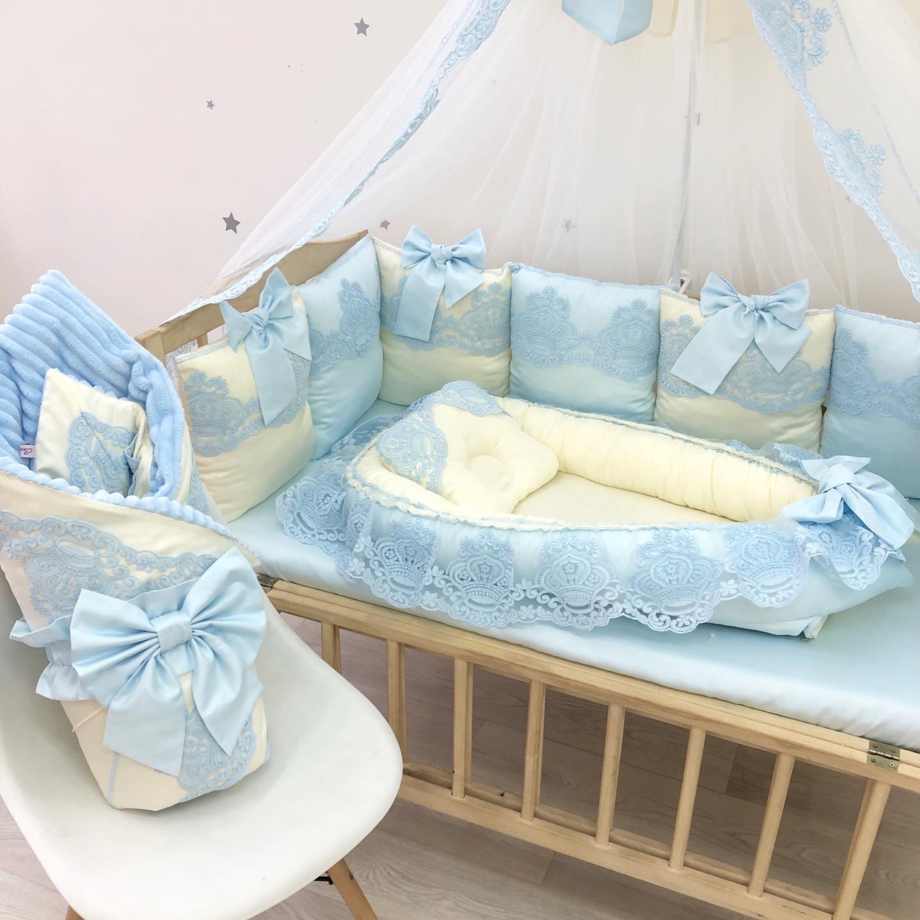 Blue Blanket with Lace