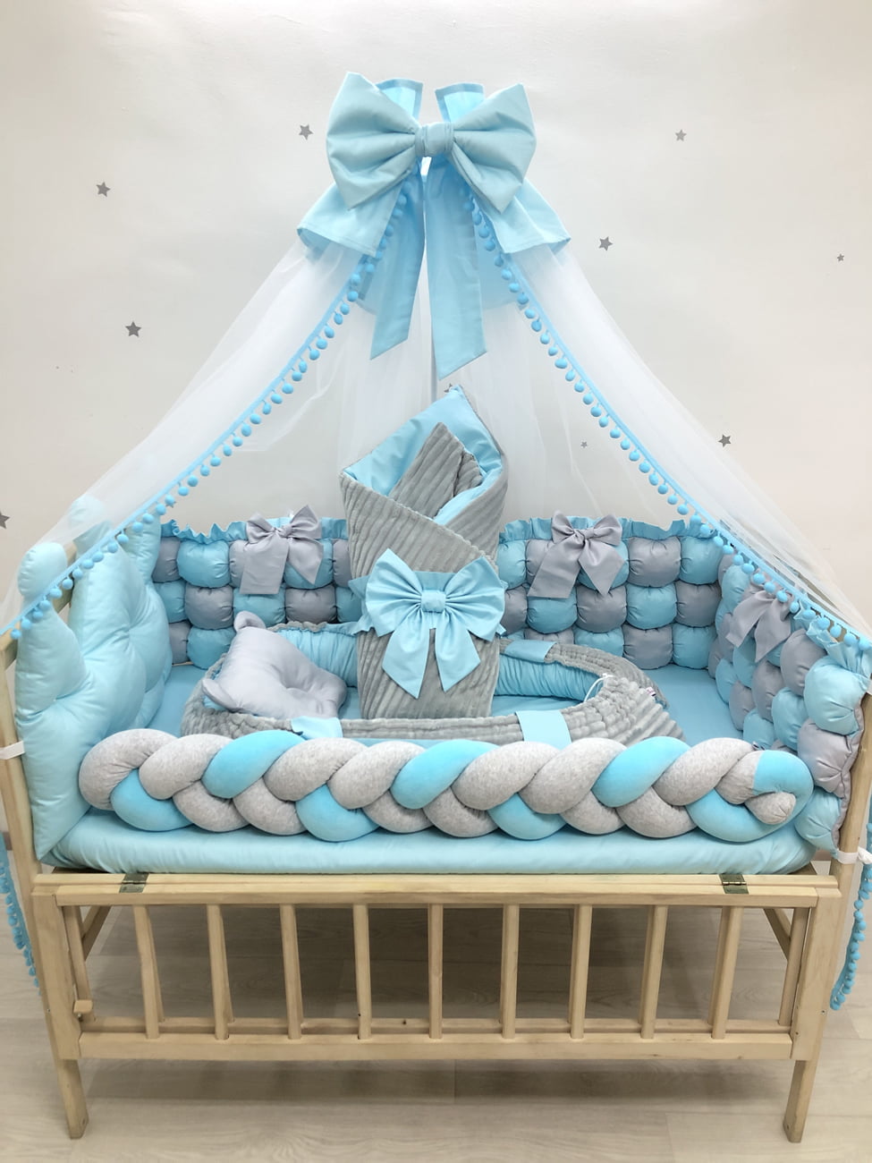Crib set "Neutral baby bedding"