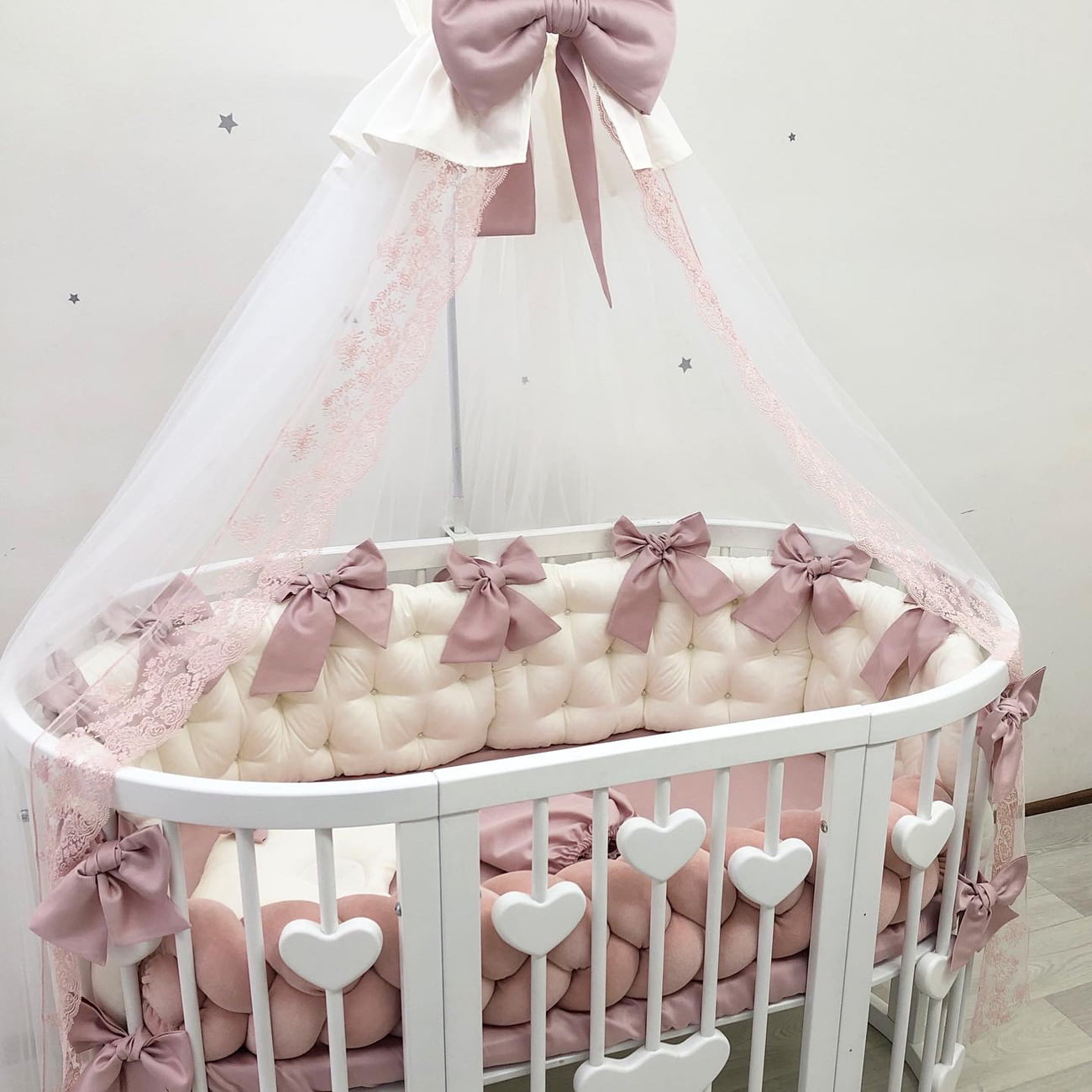 Crib set "Dusty pink Princess"