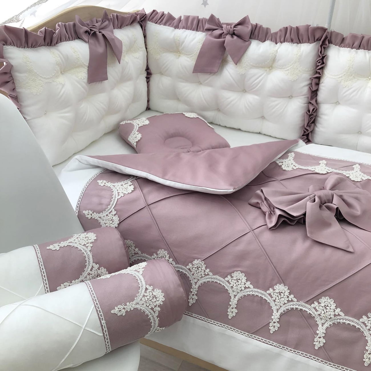 Crib set "Ash Lilac little princess"