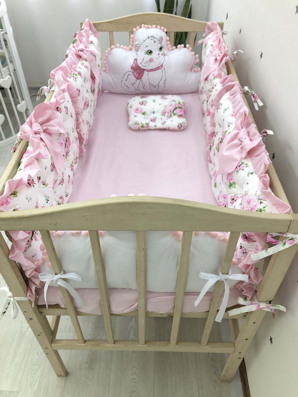 Crib set "Pink Flower"