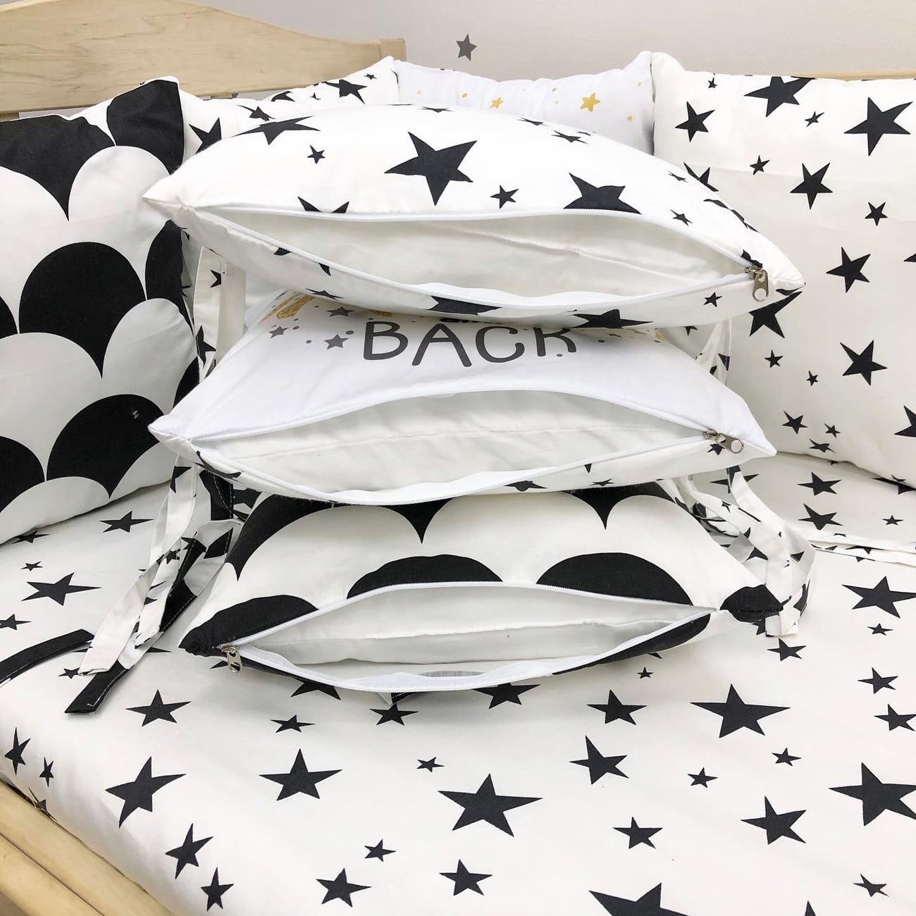 Crib set "Moon celestial with stars "